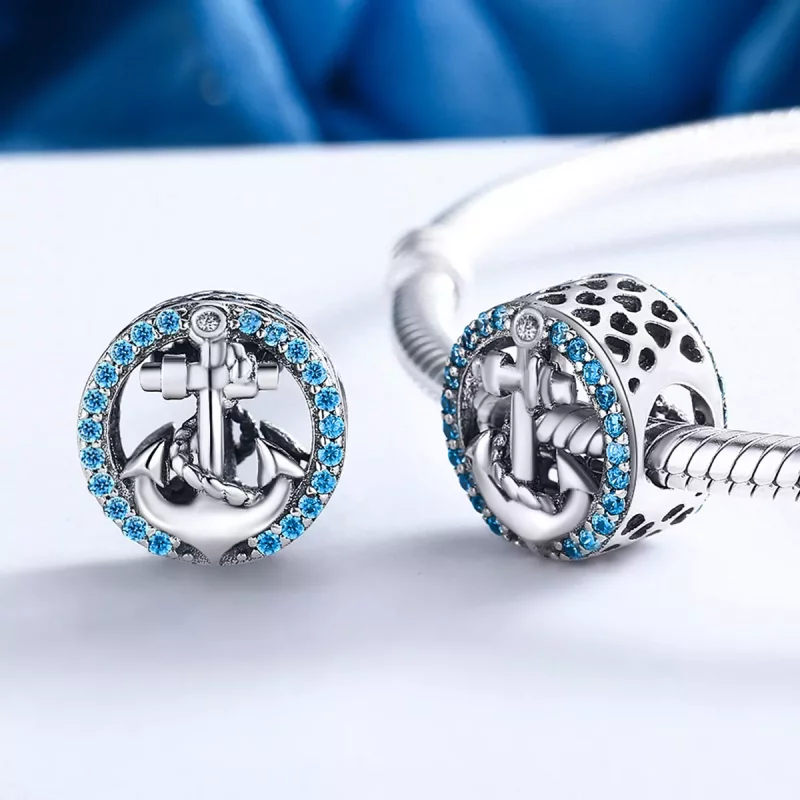 (imagen para) Charm de estilo Pandora en plata para viaje al océano - SCC148 - Ver 5
