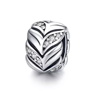 (imagen para) Charm de estilo Pandora plateado con brillo de espigas de trigo - SCC1614