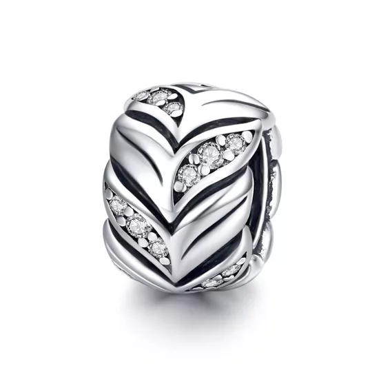 (imagen para) Charm de estilo Pandora plateado con brillo de espigas de trigo - SCC1614