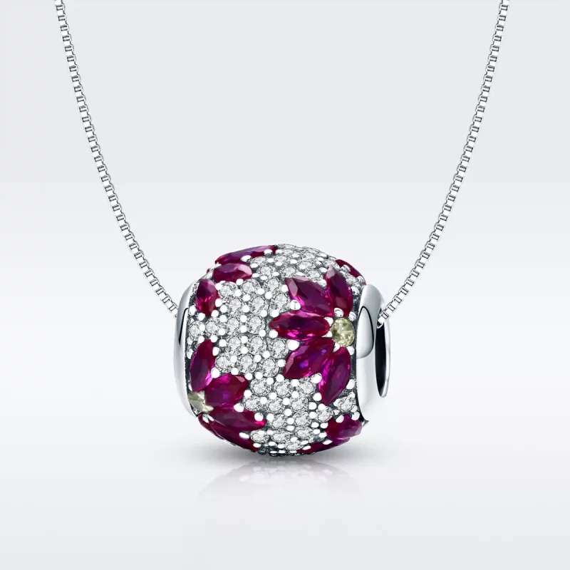 (imagen para) Charm de estilo Pandora plateado con escena de primavera - SCC570 - Ver 2