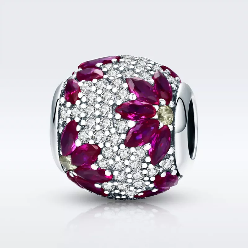 (imagen para) Charm de estilo Pandora plateado con escena de primavera - SCC570 - Ver 3