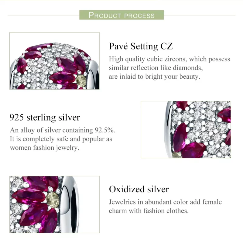 (imagen para) Charm de estilo Pandora plateado con escena de primavera - SCC570 - Ver 8