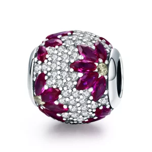 (imagen para) Charm de estilo Pandora plateado con escena de primavera - SCC570