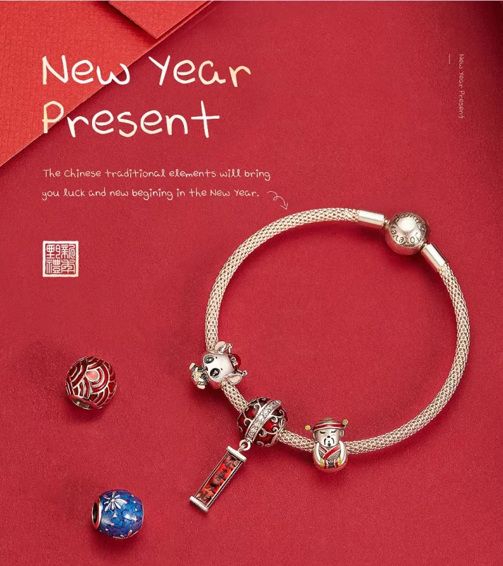 (imagen para) Charm de estilo Pandora plateado y colorido - BSC133 - Ver 7