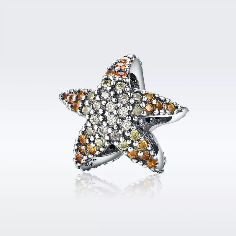 (imagen para) Charm de Estrella de Mar de Plata al estilo Pandora - SCC586 - Ver 2