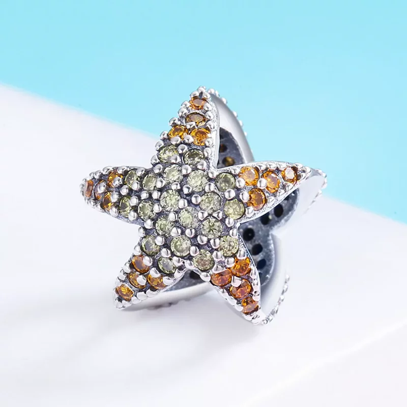 (imagen para) Charm de Estrella de Mar de Plata al estilo Pandora - SCC586 - Ver 3