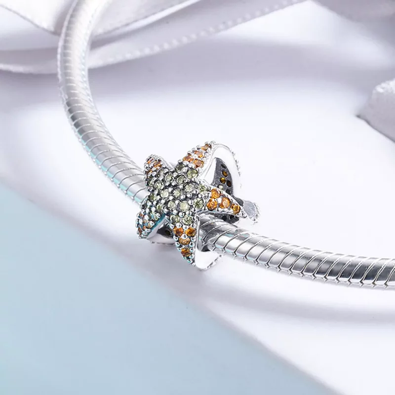 (imagen para) Charm de Estrella de Mar de Plata al estilo Pandora - SCC586 - Ver 4