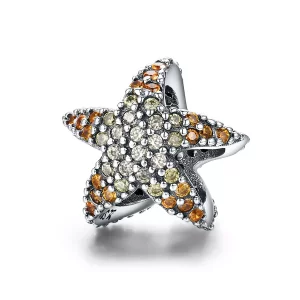 (imagen para) Charm de Estrella de Mar de Plata al estilo Pandora - SCC586