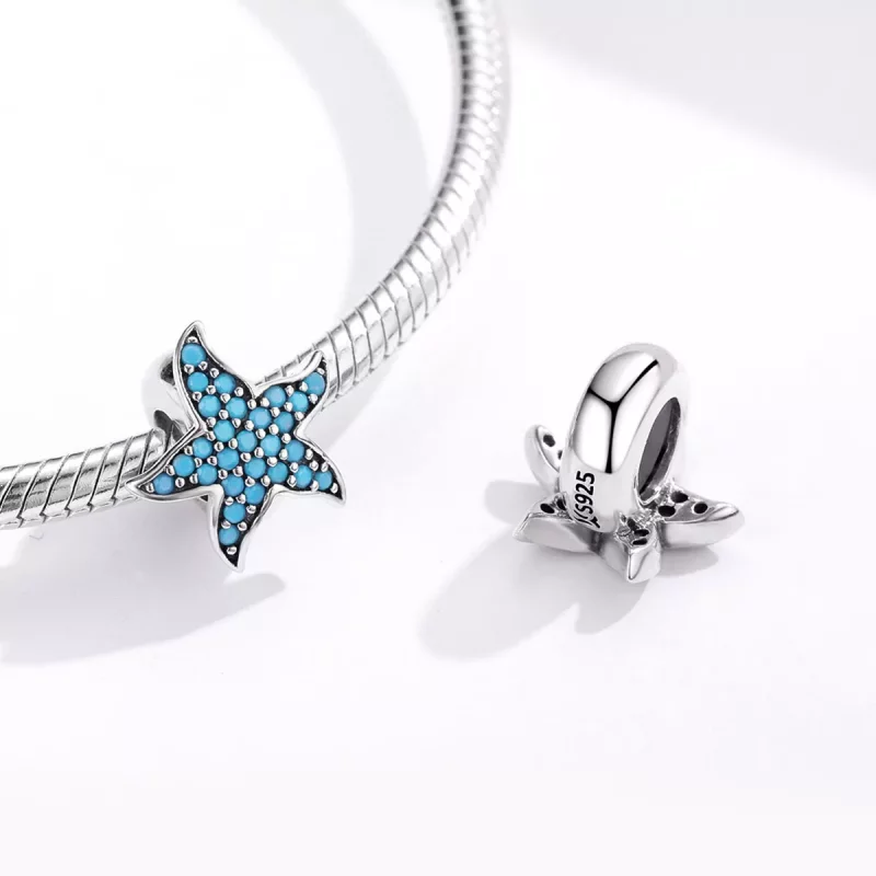 (imagen para) Charm de Estrella de Mar en Plata al Estilo Pandora - SCC1313 - Ver 4