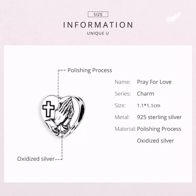 (imagen para) Charm de fe en plata estilo Pandora - BSC317 - Ver 6