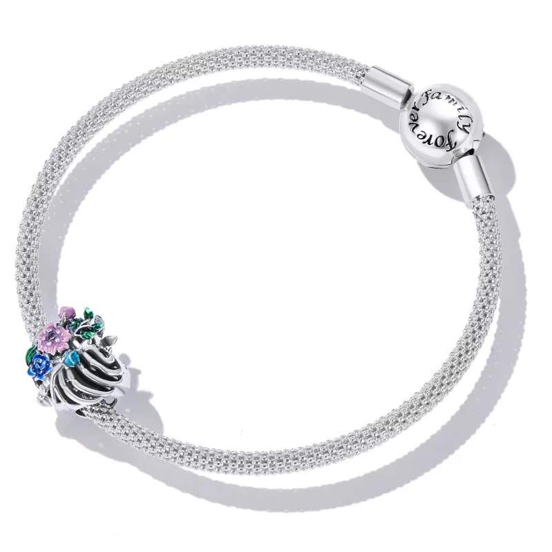 (imagen para) Charm de Flor de Cinta de Amor al Estilo Pandora - SCC2239 - Ver 5