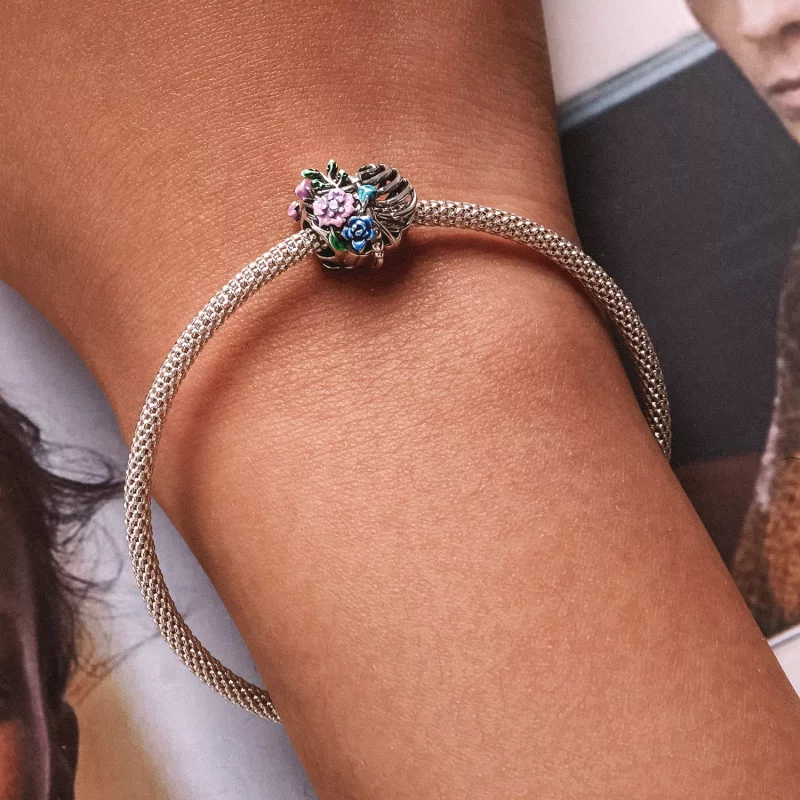(imagen para) Charm de Flor de Cinta de Amor al Estilo Pandora - SCC2239 - Ver 6