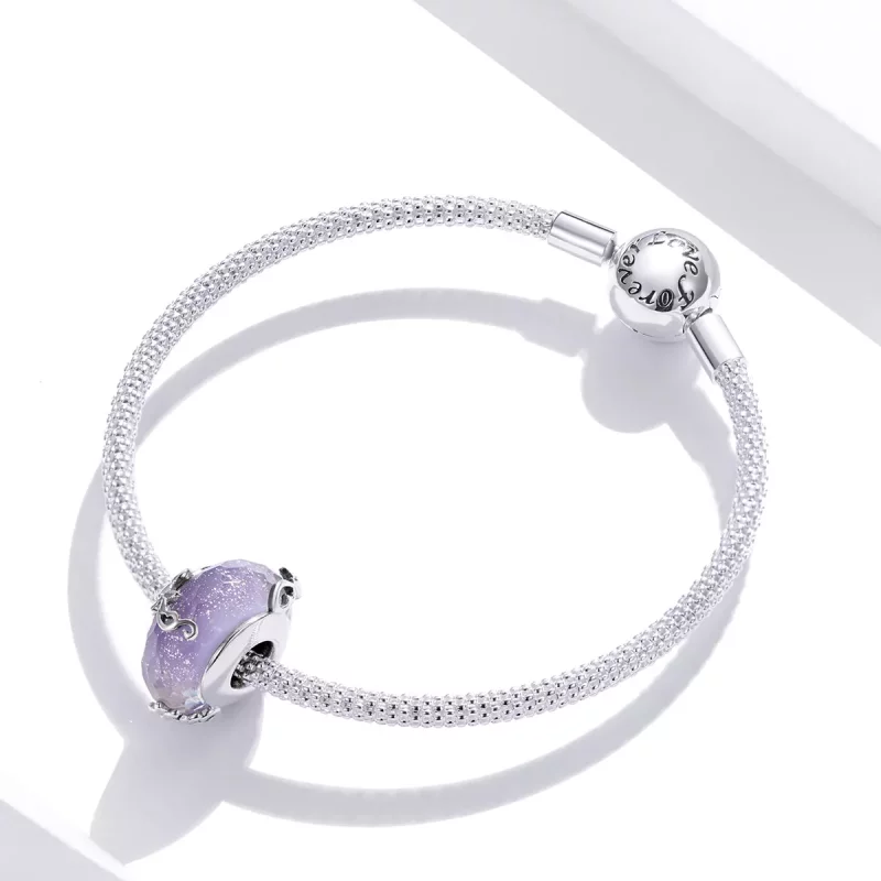 (imagen para) Charm de Flor de Plata al Estilo Pandora - SCC1797 - Ver 3