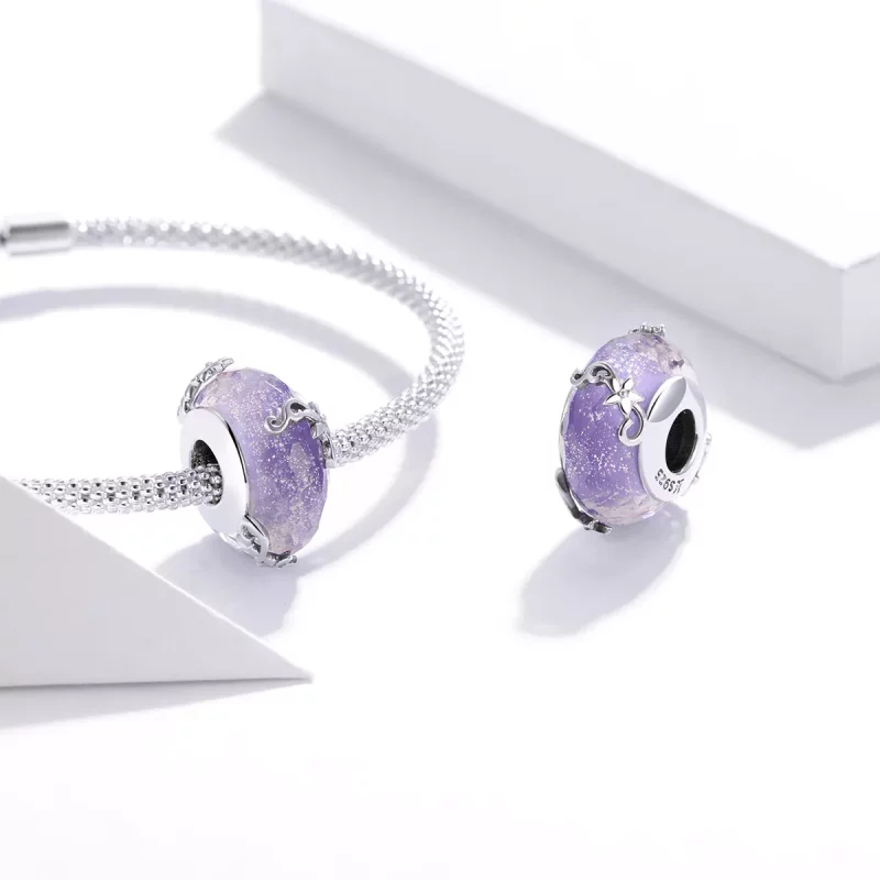 (imagen para) Charm de Flor de Plata al Estilo Pandora - SCC1797 - Ver 4