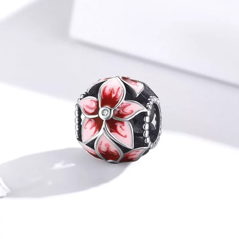 (imagen para) Charm de flor floreciente de estilo Pandora en plata - SCC1707 - Ver 2