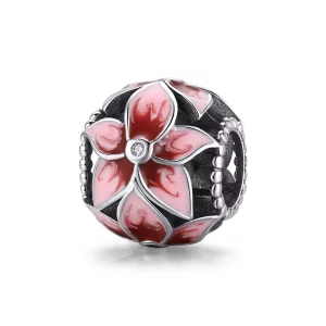 (imagen para) Charm de flor floreciente de estilo Pandora en plata - SCC1707