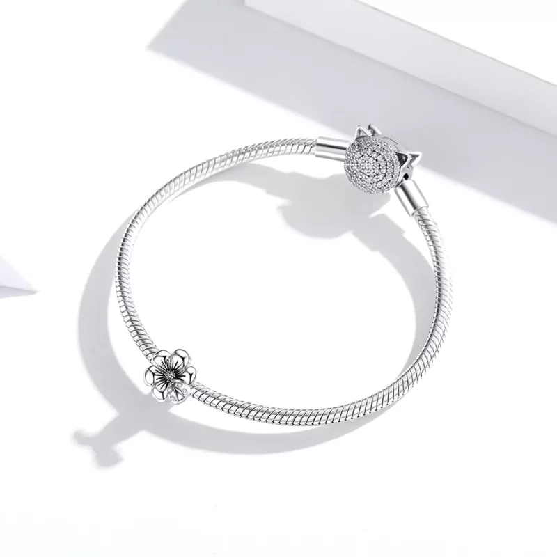 (imagen para) Charm de Flor en Flor de Plata Estilo Pandora - SCC1722 - Ver 3
