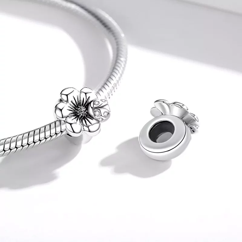 (imagen para) Charm de Flor en Flor de Plata Estilo Pandora - SCC1722 - Ver 4