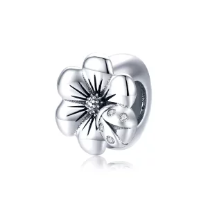 (imagen para) Charm de Flor en Flor de Plata Estilo Pandora - SCC1722