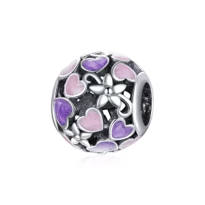 (imagen para) Charm de Flores de Amor en Plata Estilo Pandora - SCC1798