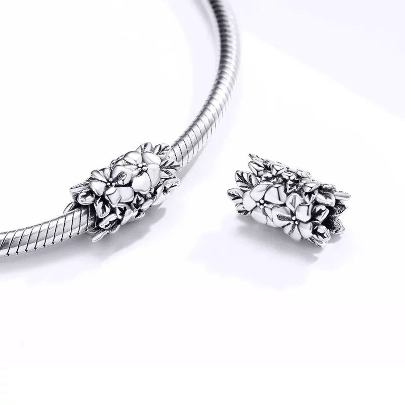 (imagen para) Charm de flores de verano en estilo Pandora de plata - SCC1488 - Ver 4