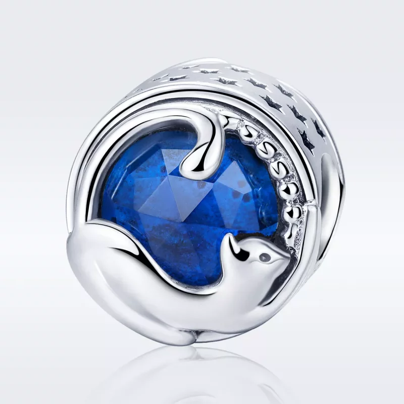 (imagen para) Charm de Gato Juguetón de Plata con Estilo Pandora - SCC708 - Ver 2