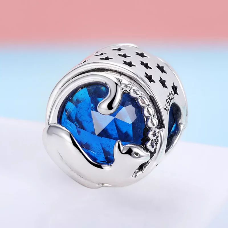 (imagen para) Charm de Gato Juguetón de Plata con Estilo Pandora - SCC708 - Ver 5
