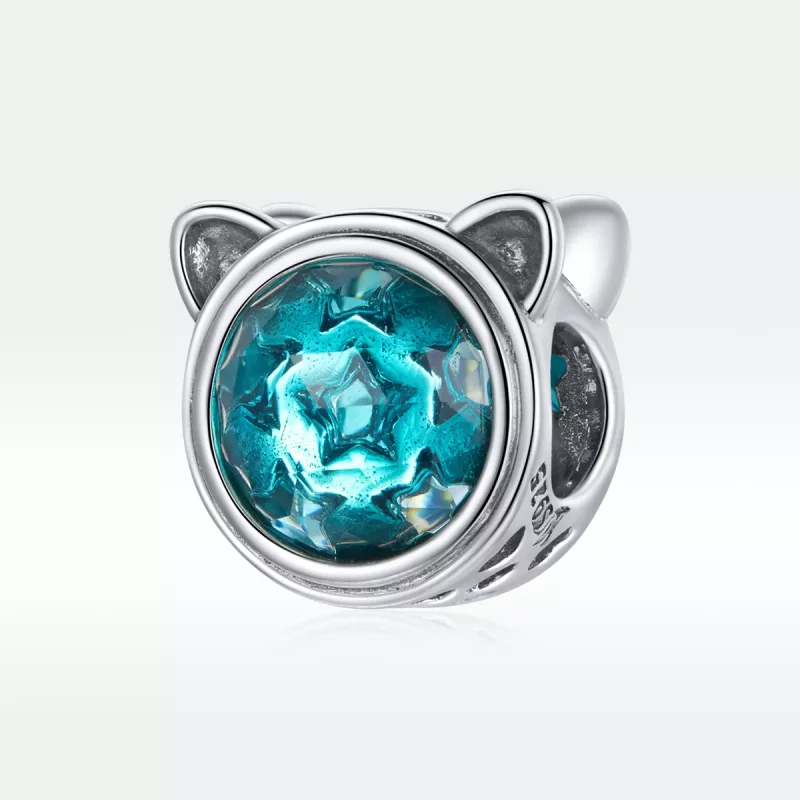 (imagen para) Charm de Gato Turquesa de Estilo Pandora en Plata - SCC1800 - Ver 5