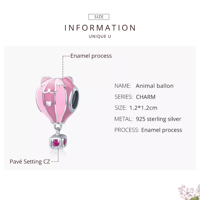 (imagen para) Charm de globo animal de plata al estilo de Pandora - SCC1378 - Ver 7