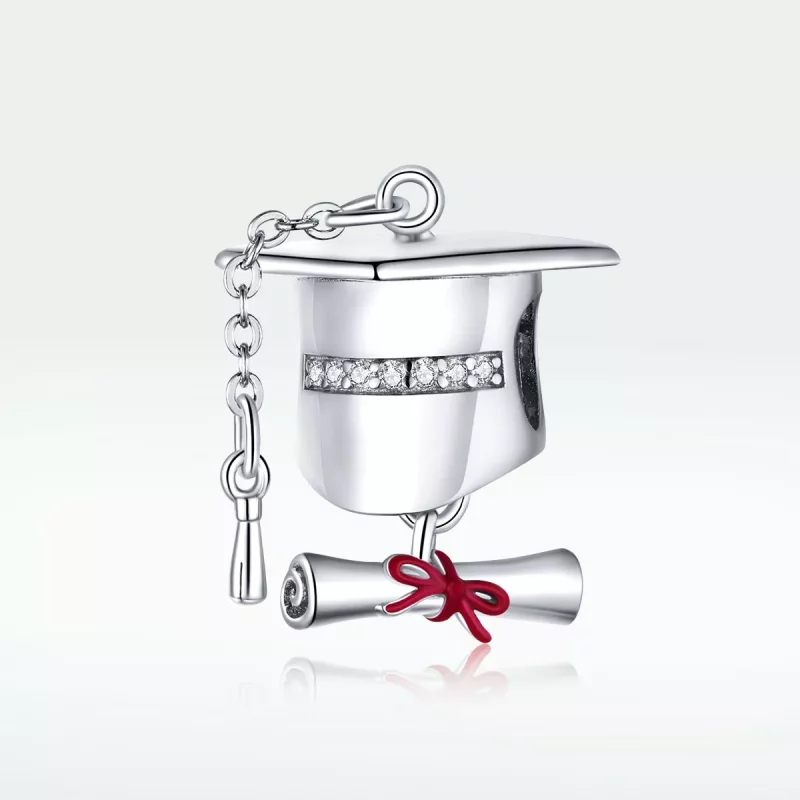 (imagen para) Charm de graduación universitaria en plata estilo Pandora - BSC357 - Ver 5