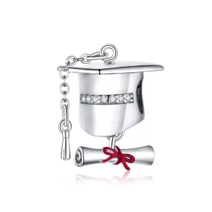 (imagen para) Charm de graduación universitaria en plata estilo Pandora - BSC357
