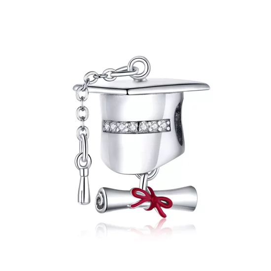 (imagen para) Charm de graduación universitaria en plata estilo Pandora - BSC357