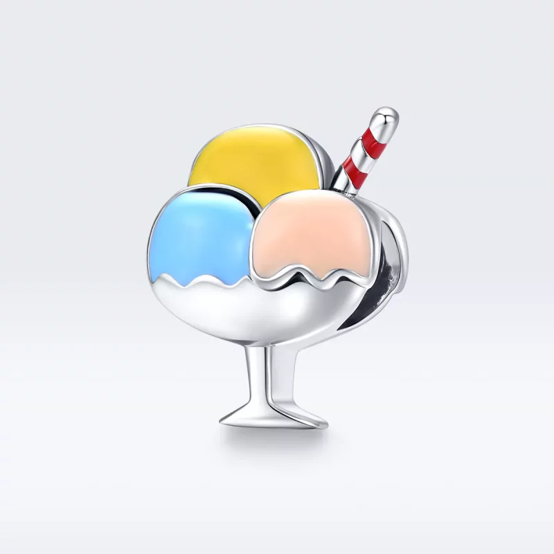 (imagen para) Charm de Helado de Tres Colores en Plata con Estilo Pandora - SCC1532 - Ver 5