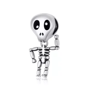 (imagen para) Charm de Hombre Calavera de Halloween de Plata Estilo Pandora - SCC1617