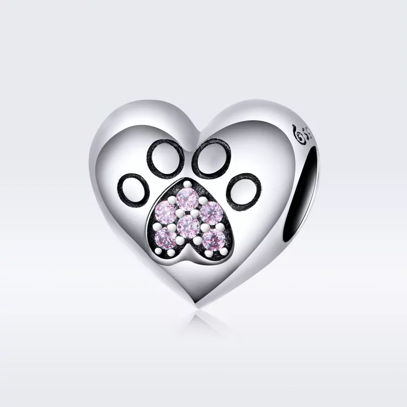 (imagen para) Charm de huellas de mascota en plata estilo Pandora - BSC209 - Ver 4