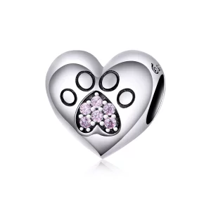 (imagen para) Charm de huellas de mascota en plata estilo Pandora - BSC209