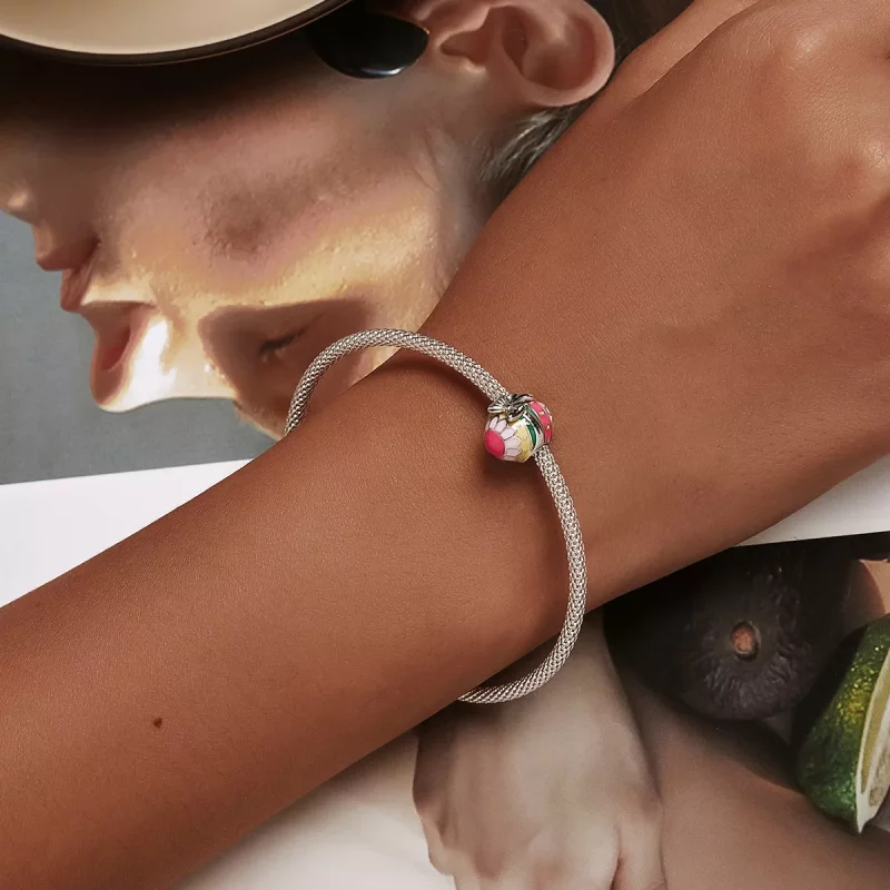 (imagen para) Charm de huevo de Pascua con lazo estilo Pandora - SCC2119 - Ver 6