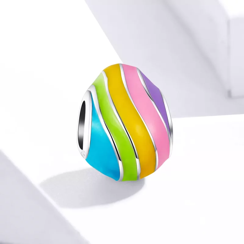 (imagen para) Charm de Huevo de Pascua en Plata Estilo Pandora - BSC223 - Ver 2