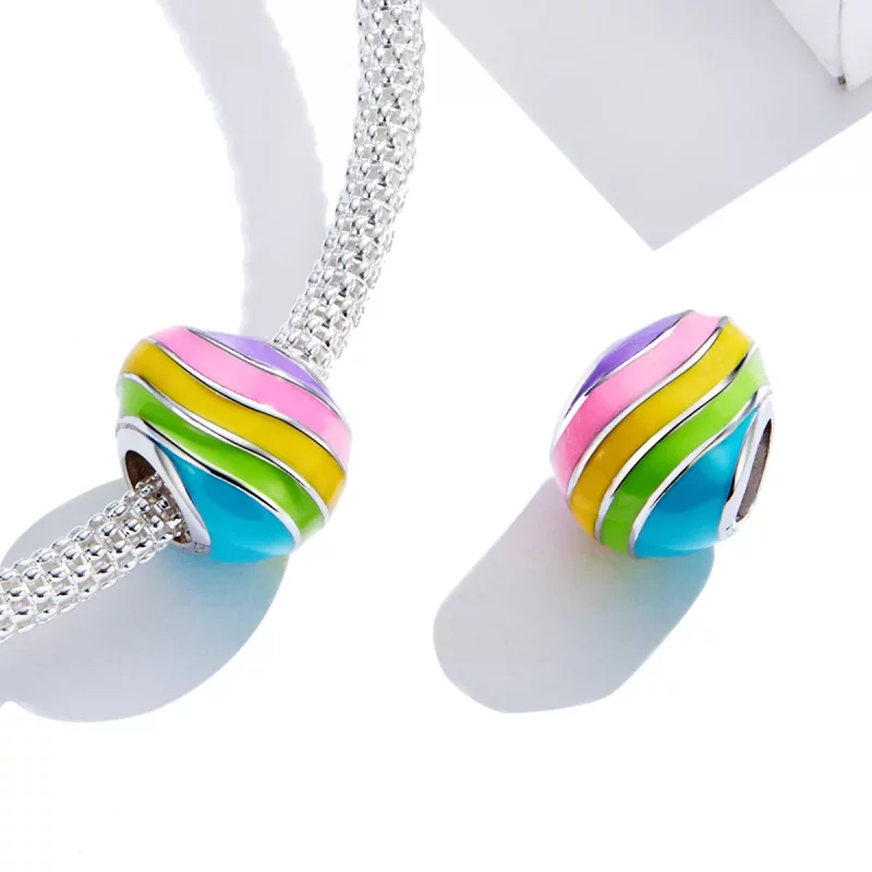(imagen para) Charm de Huevo de Pascua en Plata Estilo Pandora - BSC223 - Ver 4