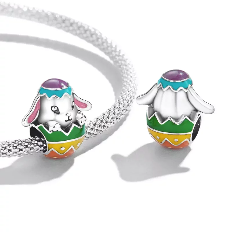 (imagen para) Charm de huevos de conejo estilo Pandora - SCC2117 - Ver 4