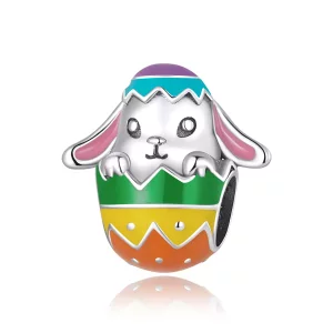 Charm de huevos de conejo estilo Pandora - SCC2117 (imagen para) Charm de huevos de conejo estilo Pandora - SCC2117