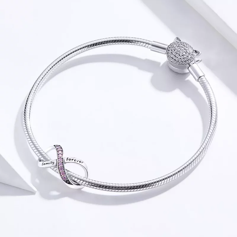 (imagen para) Charm de infinito plateado estilo Pandora - SCC1146-Pk - Ver 3