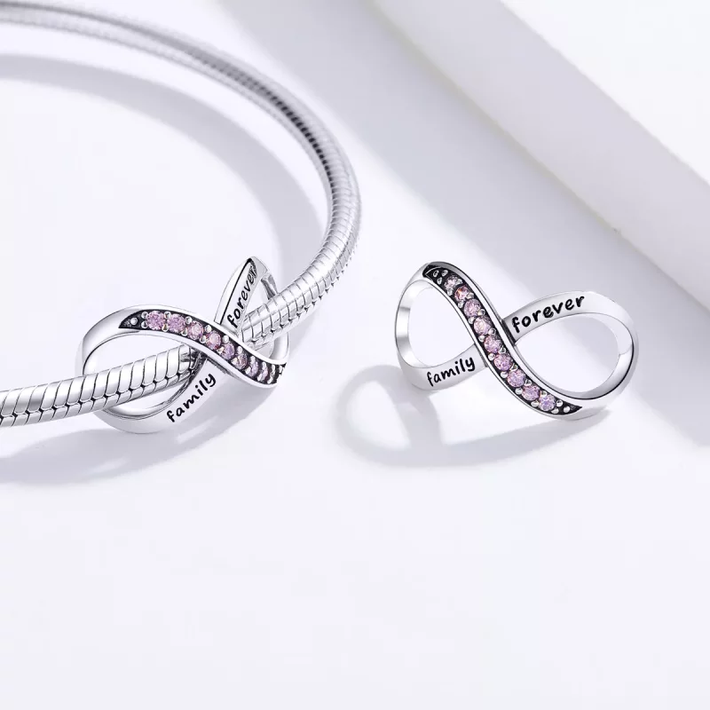 (imagen para) Charm de infinito plateado estilo Pandora - SCC1146-Pk - Ver 4