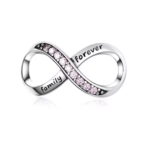 (imagen para) Charm de infinito plateado estilo Pandora - SCC1146-Pk