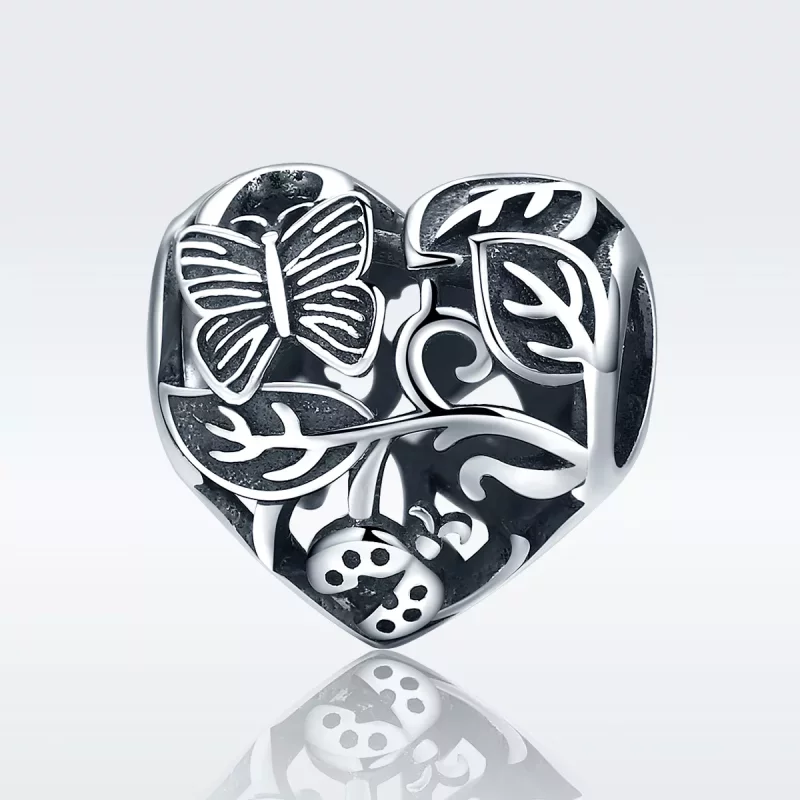 (imagen para) Charm de jardín de plata estilo Pandora con diseño de lluvia - SCC155 - Ver 2