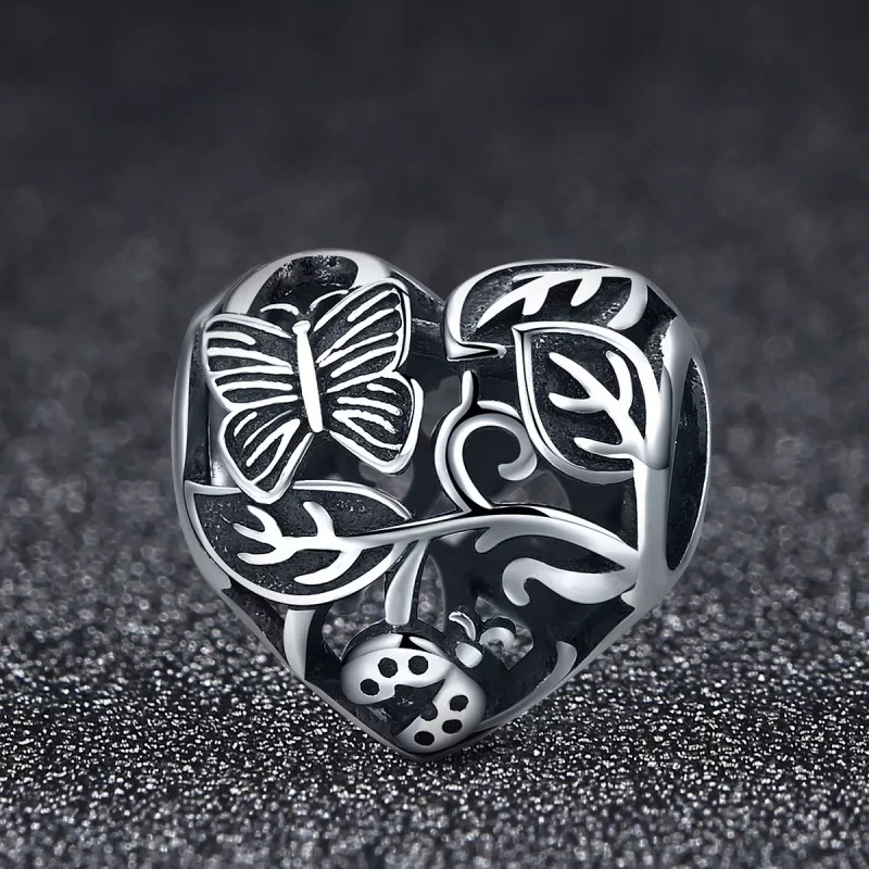 (imagen para) Charm de jardín de plata estilo Pandora con diseño de lluvia - SCC155 - Ver 3