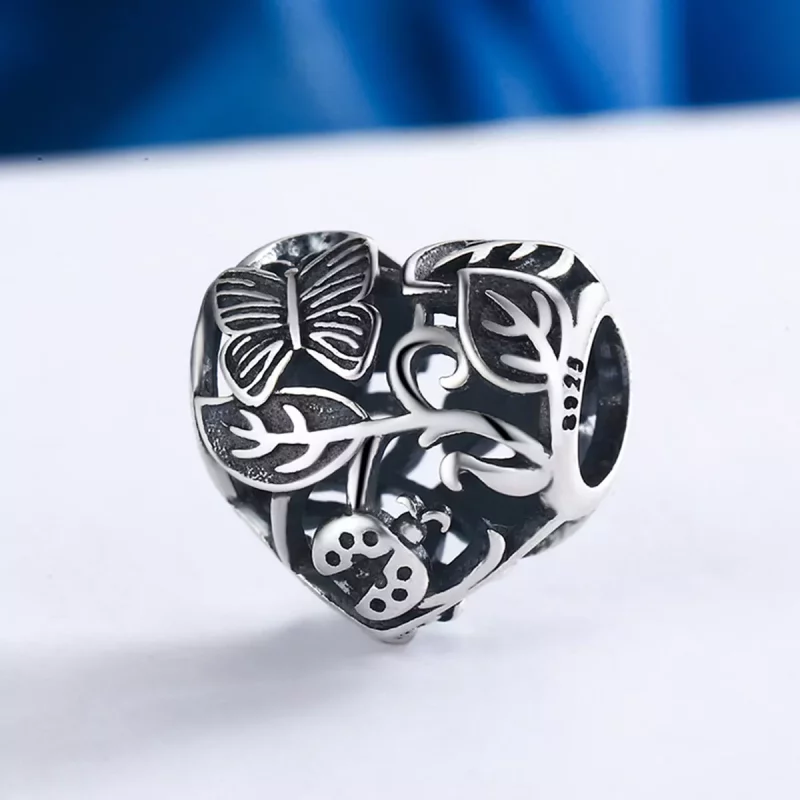 (imagen para) Charm de jardín de plata estilo Pandora con diseño de lluvia - SCC155 - Ver 4