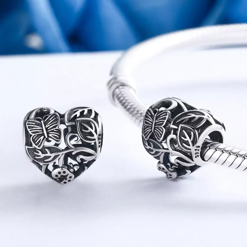 (imagen para) Charm de jardín de plata estilo Pandora con diseño de lluvia - SCC155 - Ver 5