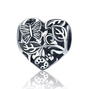 (imagen para) Charm de jardín de plata estilo Pandora con diseño de lluvia - SCC155