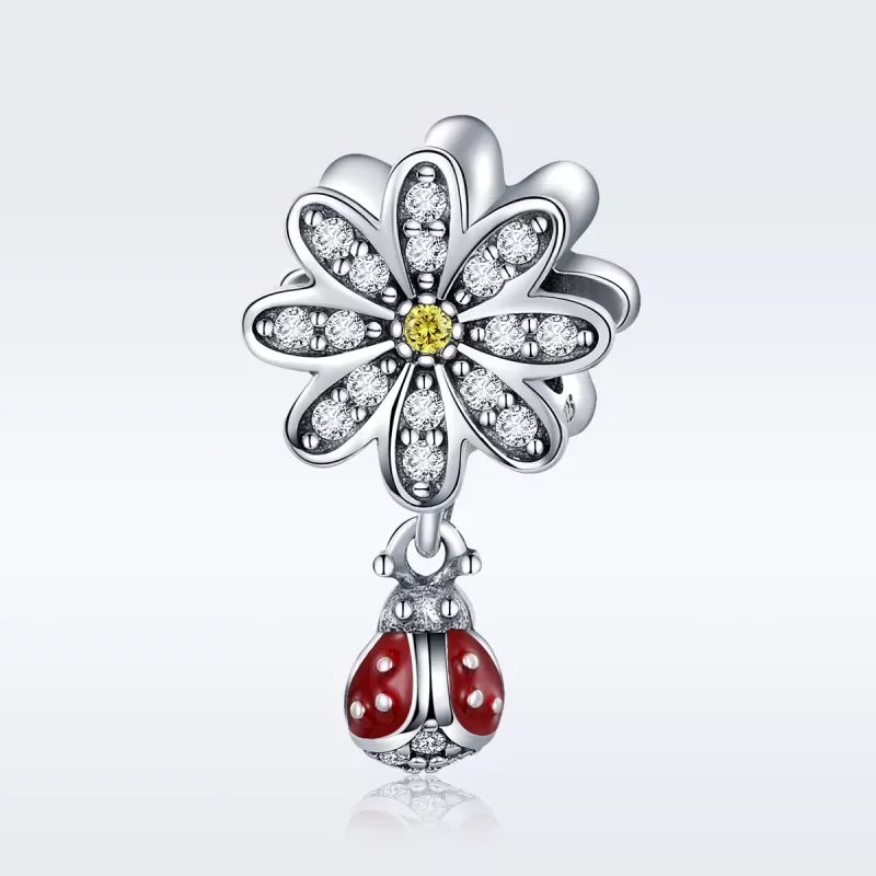(imagen para) Charm de la historia de la mariquita de plata con estilo Pandora - SCC727 - Ver 3